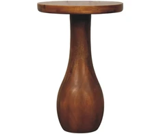 Artisan Furniture Base lenktų formų mango medienos šoninis staliukas