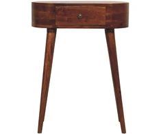 Artisan Furniture Kompaktiškas Albion mango medienos konsolinis staliukas su stalčiumi, kaštono atspalvio