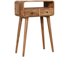 Artisan Furniture Lenktas Ąžuolo Mini konsolinis staliukas