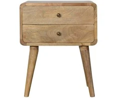 Artisan Furniture Lenktas Ąžuolo naktinis staliukas