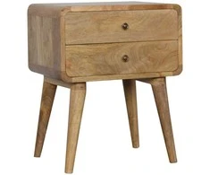 Artisan Furniture Lenktas Ąžuolo naktinis staliukas