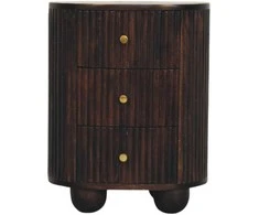 Artisan Furniture Lenktas naktinis staliukas su 3 stalčiais