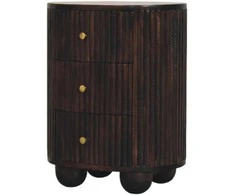 Artisan Furniture Lenktas naktinis staliukas su 3 stalčiais