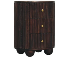 Artisan Furniture Lenktas naktinis staliukas su 3 stalčiais
