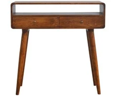 Artisan Furniture Lenktas Riešutmedžio konsolinis staliukas