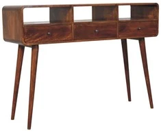 Artisan Furniture Lenktas Riešutmedžio konsolinis staliukas