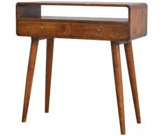 Artisan Furniture Lenktas Riešutmedžio konsolinis staliukas