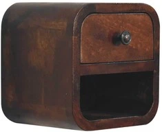 Artisan Furniture Lenktas Riešutmedžio Mini naktinis staliukas