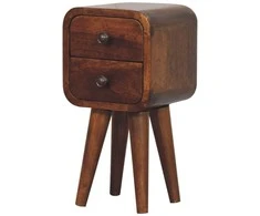 Artisan Furniture Lenktas Riešutmedžio Mini naktinis staliukas