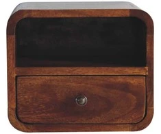 Artisan Furniture Lenktas Riešutmedžio Mini naktinis staliukas