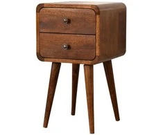 Artisan Furniture Lenktas Riešutmedžio Mini naktinis staliukas