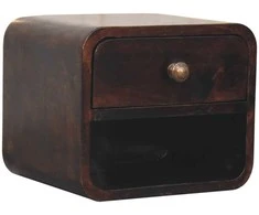 Artisan Furniture Lenktas Riešutmedžio Mini naktinis staliukas