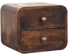 Artisan Furniture Lenktas Riešutmedžio Mini naktinis staliukas