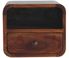 Artisan Furniture Lenktas Riešutmedžio Mini naktinis staliukas