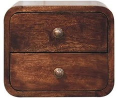 Artisan Furniture Lenktas Riešutmedžio Mini naktinis staliukas