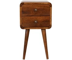 Artisan Furniture Lenktas Riešutmedžio Mini naktinis staliukas