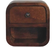 Artisan Furniture Lenktas Riešutmedžio Mini naktinis staliukas
