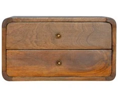 Artisan Furniture Lenktas Riešutmedžio naktinis staliukas