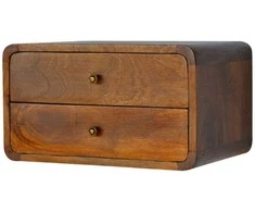 Artisan Furniture Lenktas Riešutmedžio naktinis staliukas