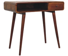 Artisan Furniture Lenktas Riešutmedžio rašomasis stalas