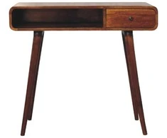 Artisan Furniture Lenktas Riešutmedžio rašomasis stalas