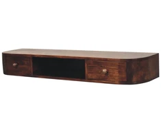 Artisan Furniture Lunar sieninis mango medienos konsolinis staliukas su 2 stalčiais, kaštono atspalvio