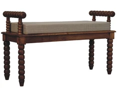 Artisan Furniture Oak Mud mango medienos suoliukas, gintarinio ąžuolo atspalvio