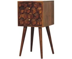 Artisan Furniture Riešutmedžio Mini naktinis staliukas su 2 stalčiais