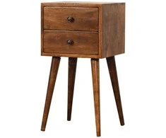 Artisan Furniture Riešutmedžio Mini naktinis staliukas su 2 stalčiais
