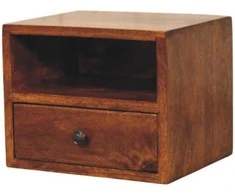 Artisan Furniture Riešutmedžio naktinis staliukas su 1 stalčiumi