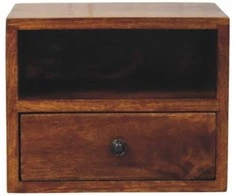 Artisan Furniture Riešutmedžio naktinis staliukas su 1 stalčiumi