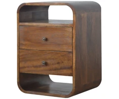 Artisan Furniture Riešutmedžio naktinis staliukas su 2 stalčiais