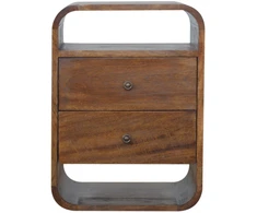 Artisan Furniture Riešutmedžio naktinis staliukas su 2 stalčiais