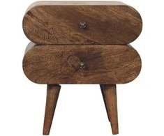 Artisan Furniture Siauras naktinis staliukas su 2 stalčiais