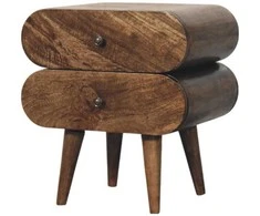 Artisan Furniture Siauras naktinis staliukas su 2 stalčiais