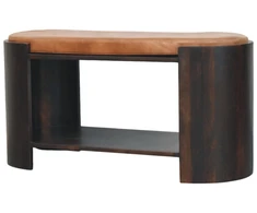 Artisan Furniture Valencia Leather Shoe mango medienos suoliukas