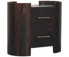 Artisan Furniture Valencia Two-Drawer mango medienos naktinis staliukas su 2 stalčiais
