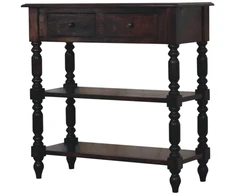 Artisan Furniture Vyšnios atspalvio šoninis staliukas su tekintomis kojelėmis
