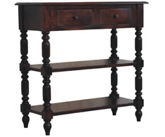 Artisan Furniture Vyšnios atspalvio šoninis staliukas su tekintomis kojelėmis