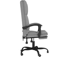Atlošiama masažinė biuro kėdė, šviesiai pilkos spalvos, audinys