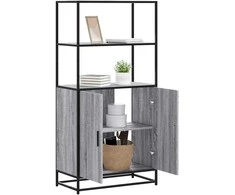 Highboard Pilka Sonoma 68x35x139 cm Mediena ir metalas
