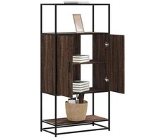 Highboard Rudas ąžuolas 68x35x139 cm Mediena ir metalas