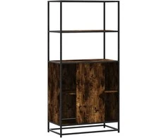 Highboard rūkytas ąžuolas 68x35x139 cm Mediena ir metalas