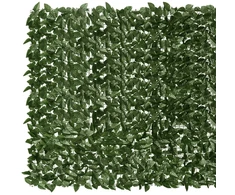 Balkono širma, 300x150cm, su tamsiai žaliais lapais