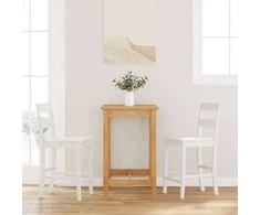 Baro kėdės, 2vnt., balta, kaučiukmedžio masyvas