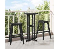 Baro taburetė 2 pcs Juoda 52 x 43 x 73,5 cm HDPE