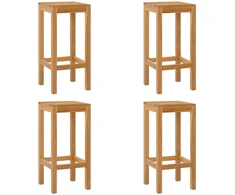Baro taburetė 4 pcs Natūrali Kieto teka medžio