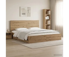 Lova Bed Frame with Storage and Headboard Artisan Oak 180 x 200 cm