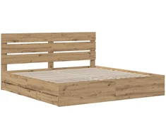 Lova Bed Frame with Storage and Headboard Artisan Oak 180 x 200 cm