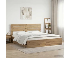 Lova Bed Frame with Storage and Headboard Artisan Oak 180 x 200 cm